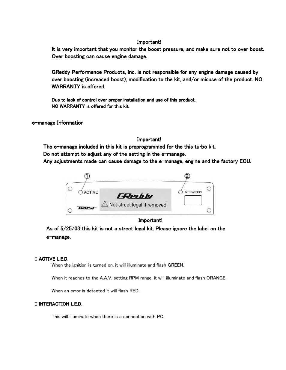 GReddy TURBO KITS: Scion xB 2003-05 / TF03-14G User Manual | Page 16 / 16