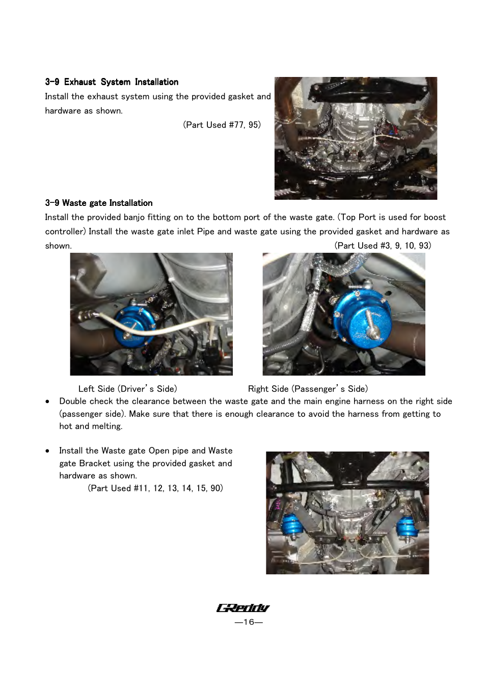 GReddy TURBO KITS: Nissan 350Z HR 2007-08 / twin TD06SH-20G User Manual | Page 16 / 22