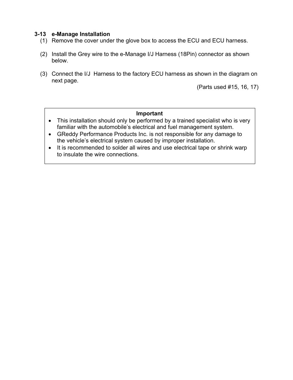 GReddy TURBO KITS: Honda Civic Si 2002-05 / T517Z User Manual | Page 18 / 23