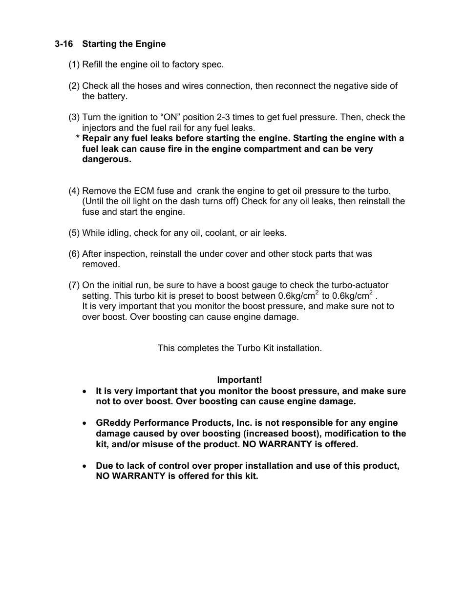 GReddy TURBO KITS: Acura RSX Type-S  2002-03 / T517Z User Manual | Page 21 / 23