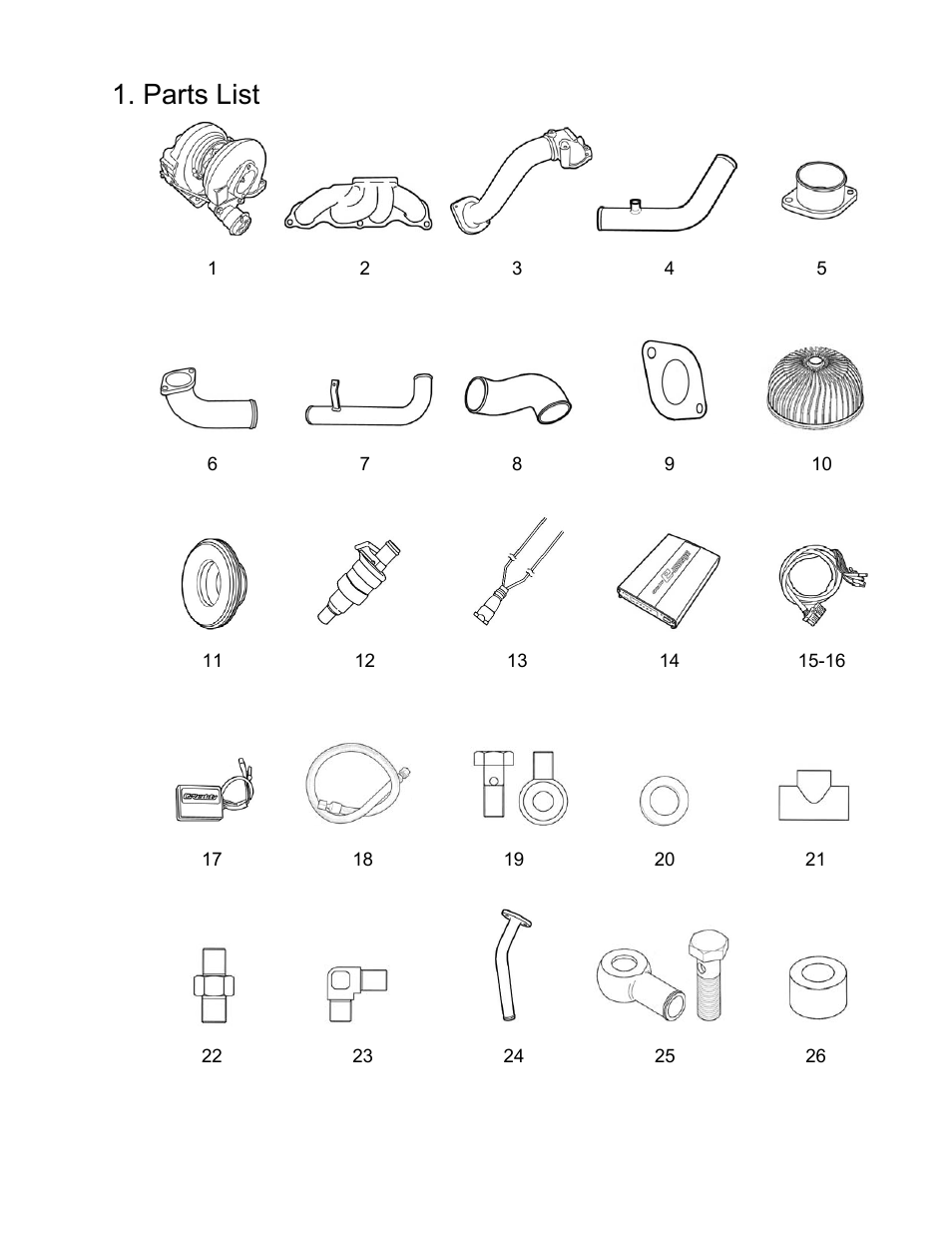 Parts list | GReddy TURBO KITS: Acura RSX Type-S  2002-03 / T517Z User Manual | Page 6 / 23