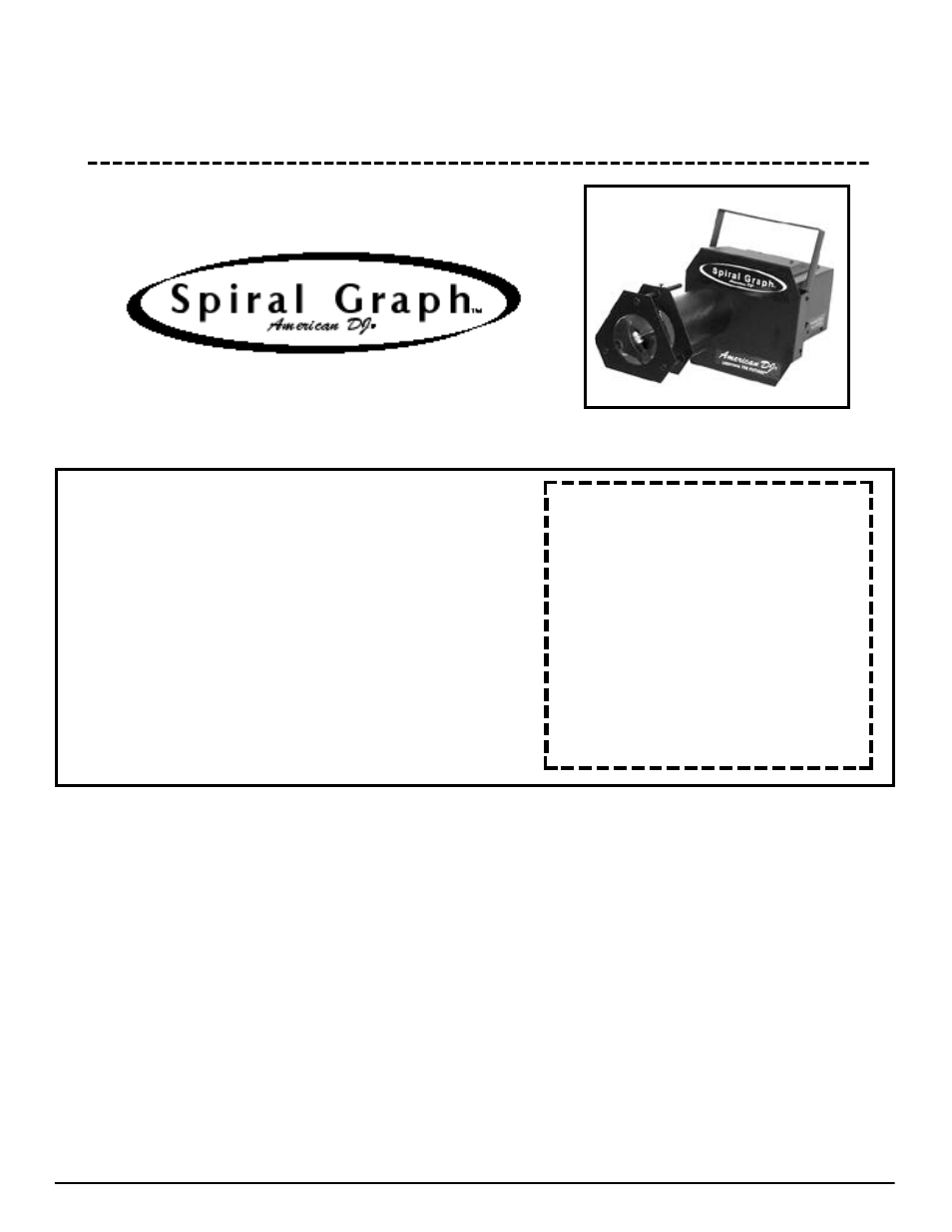 American DJ Spiral Graph User Manual | 1 page