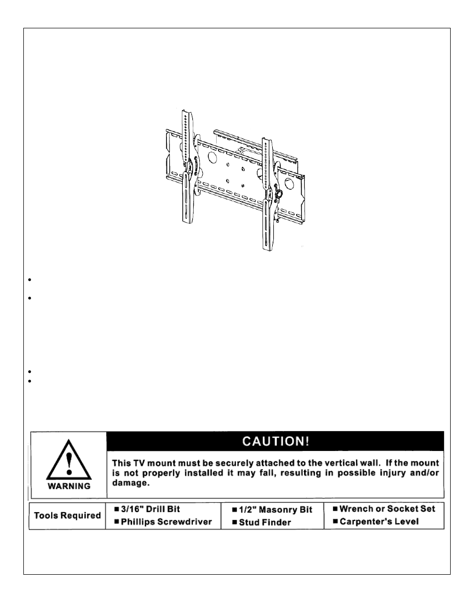 Monoprice 3337 Wall Mount Bracket User Manual | 5 pages