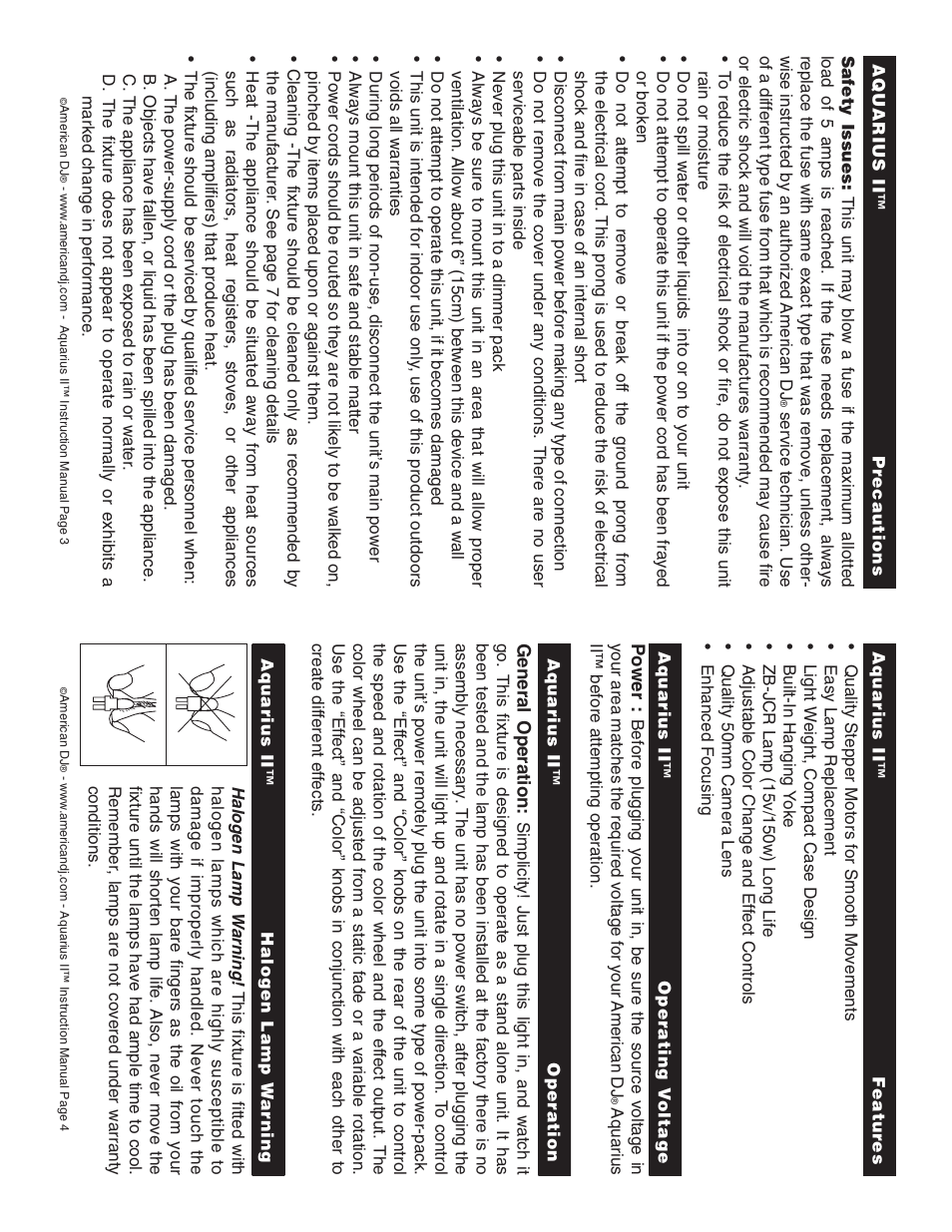 American DJ Aquarius II User Manual | Page 2 / 4