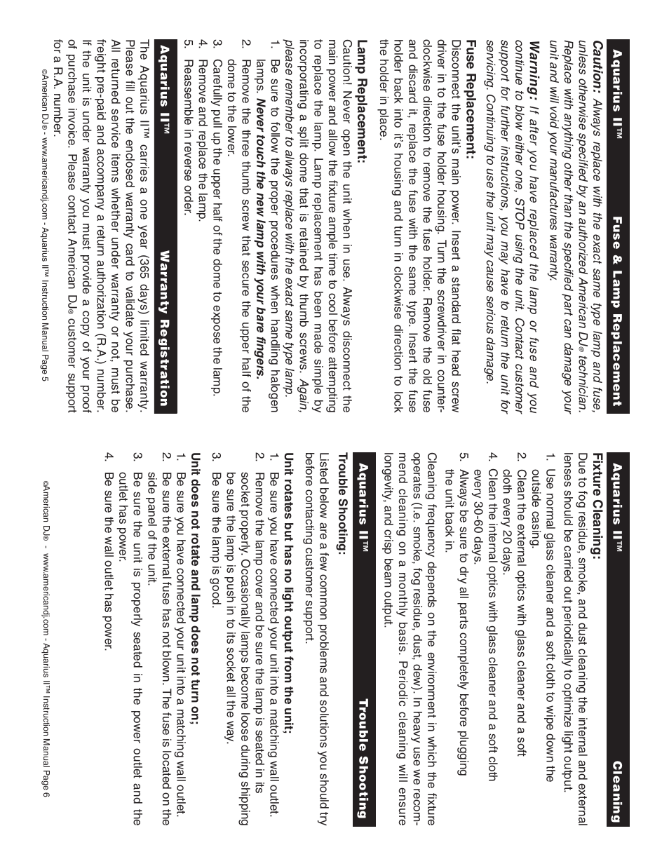 American DJ Aquarius II User Manual | Page 3 / 4