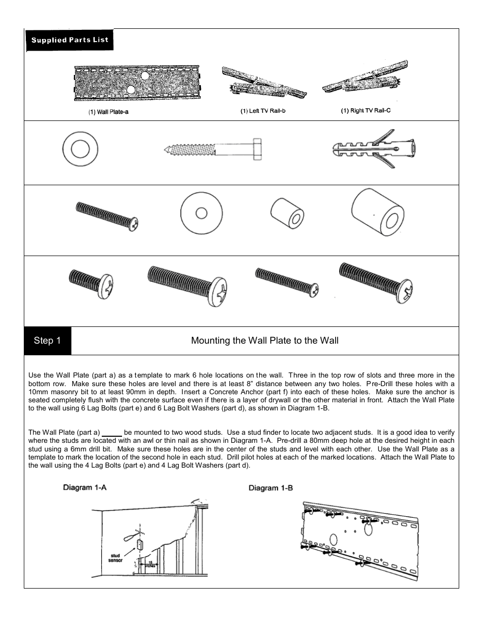 Monoprice 3900 Wall Mount Bracket User Manual | Page 2 / 3