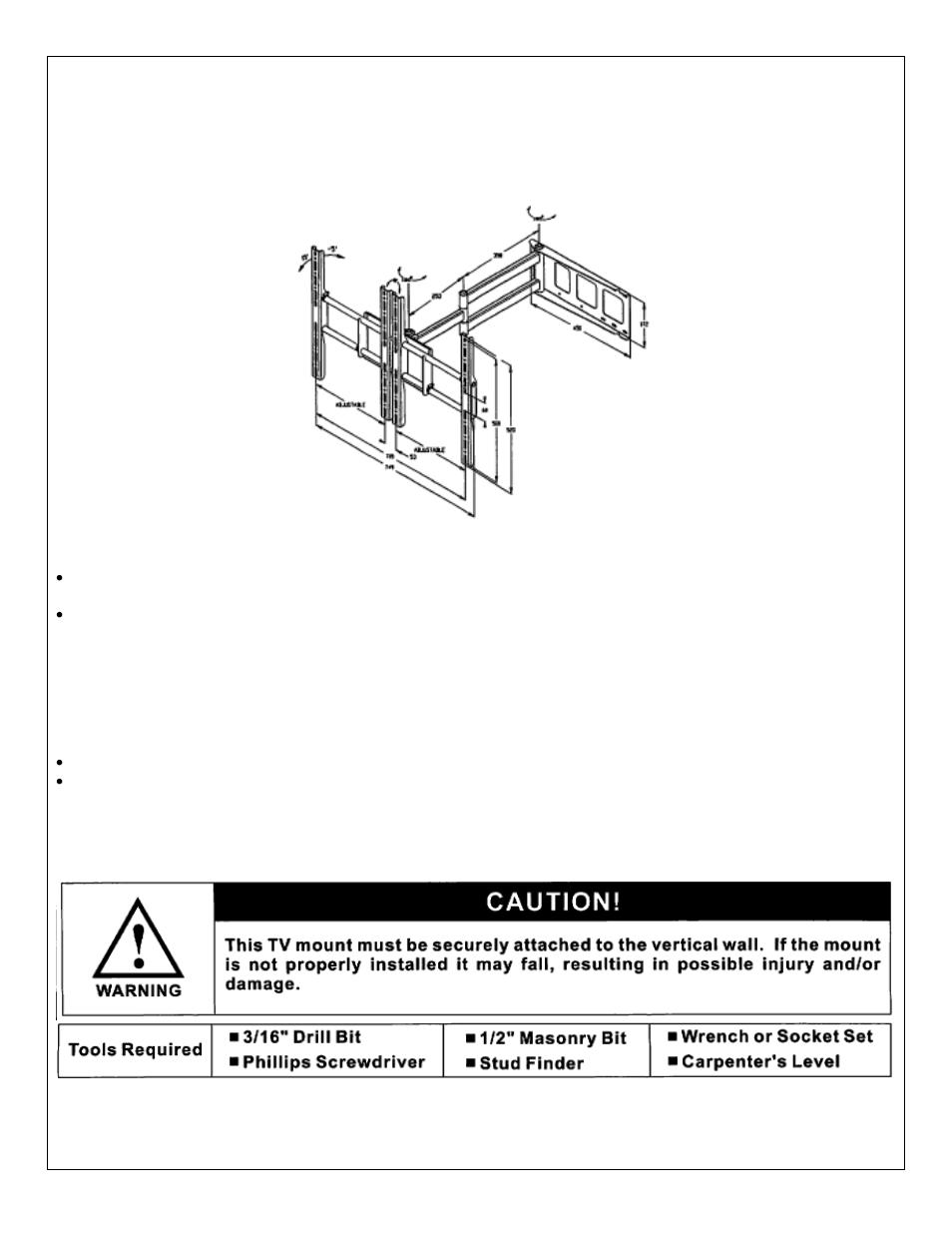 Monoprice 4562 Wall Mount Bracket User Manual | 4 pages