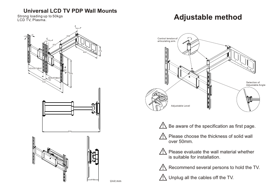 Monoprice 928 In-wall Passive Subwoofer User Manual | 2 pages