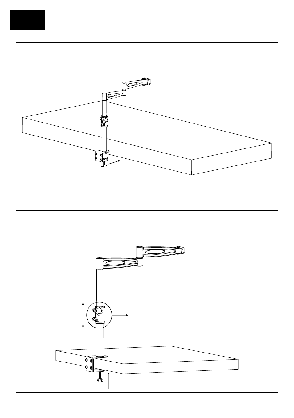 Mounting the bracket to the desk | Monoprice 5402 Desk Mount Bracket User Manual | Page 3 / 4