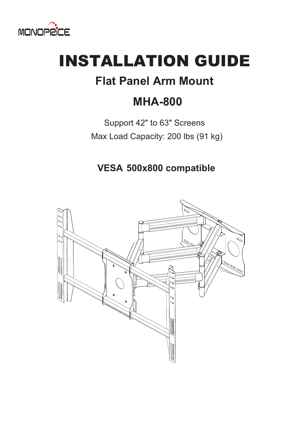 Monoprice 5920 Wall Mount Bracket User Manual | 8 pages