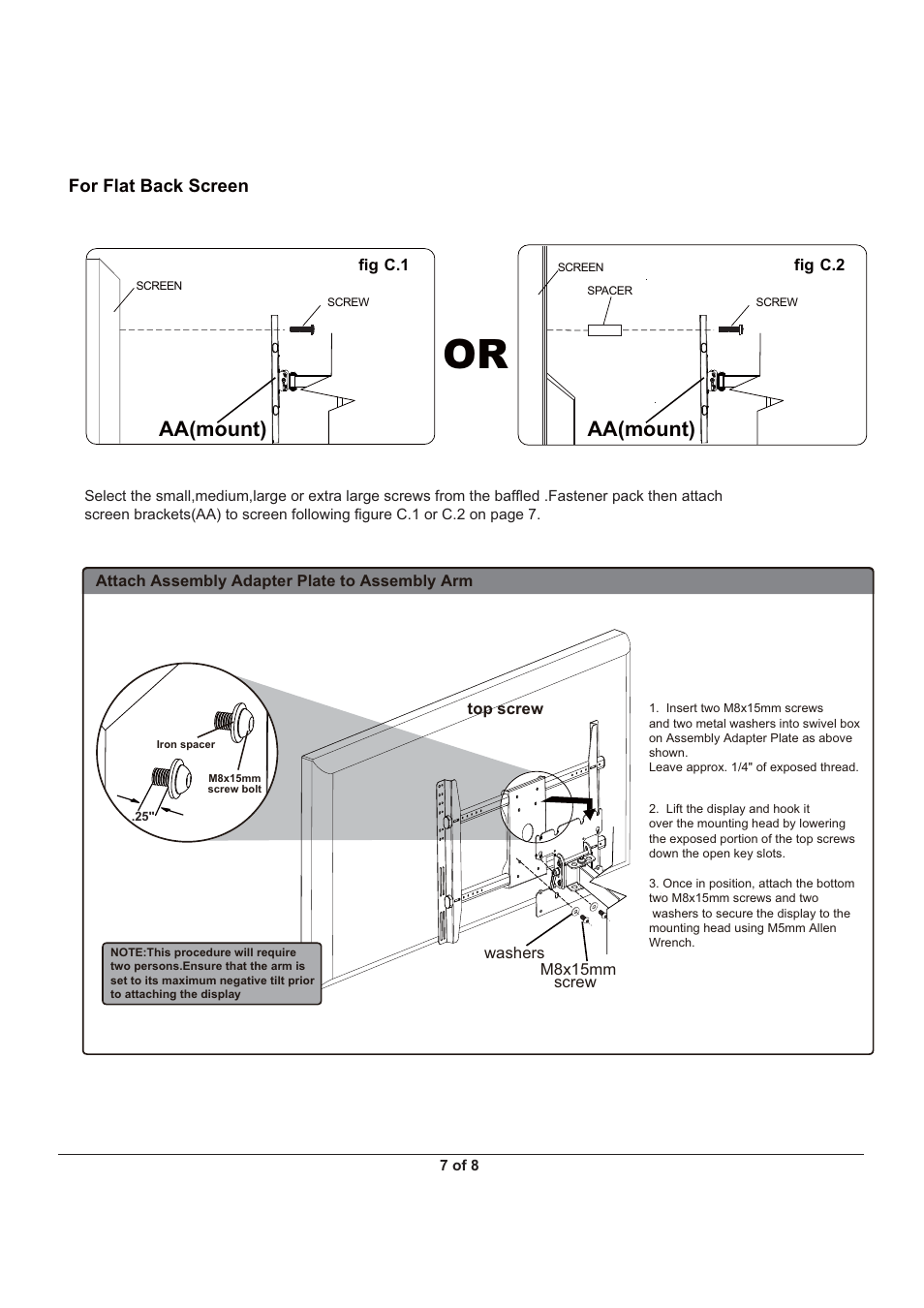 Aa(mount) | Monoprice 5920 Wall Mount Bracket User Manual | Page 7 / 8