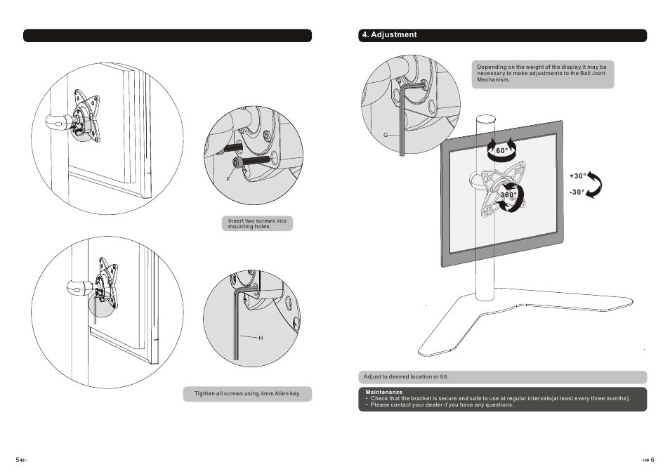 Monoprice 5970 Desk Mount Bracket User Manual | Page 4 / 4