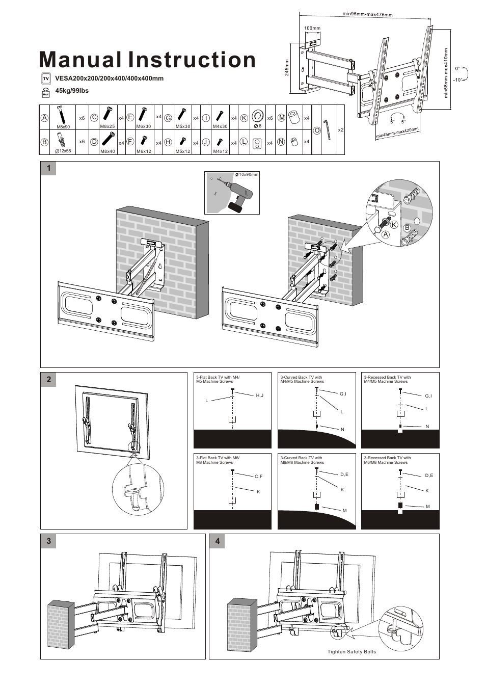 Monoprice 6199 Wall Mount Bracket User Manual | 1 page