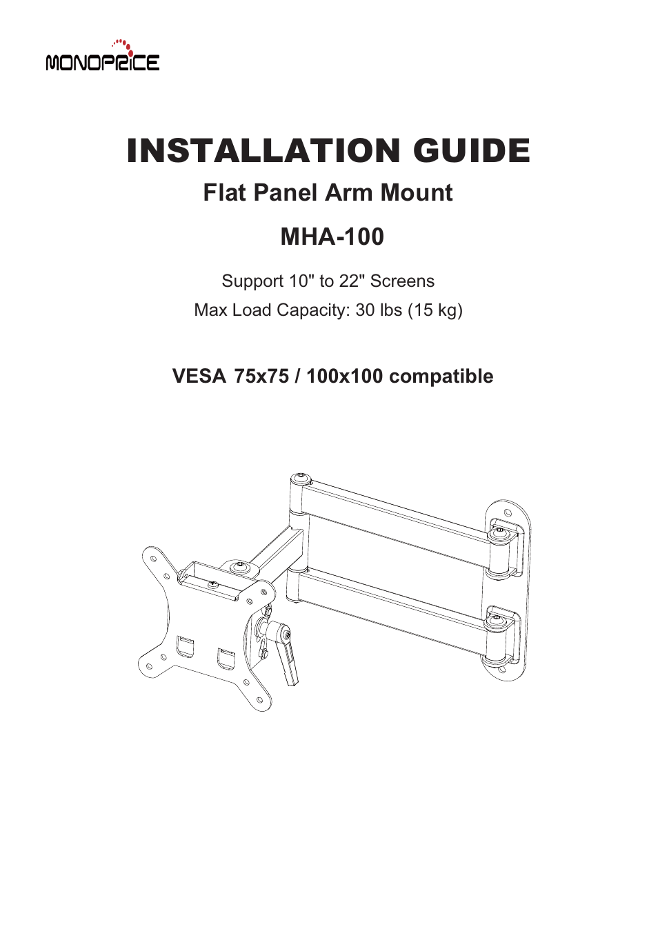 Monoprice 6514 Wall Mount Bracket User Manual | 7 pages