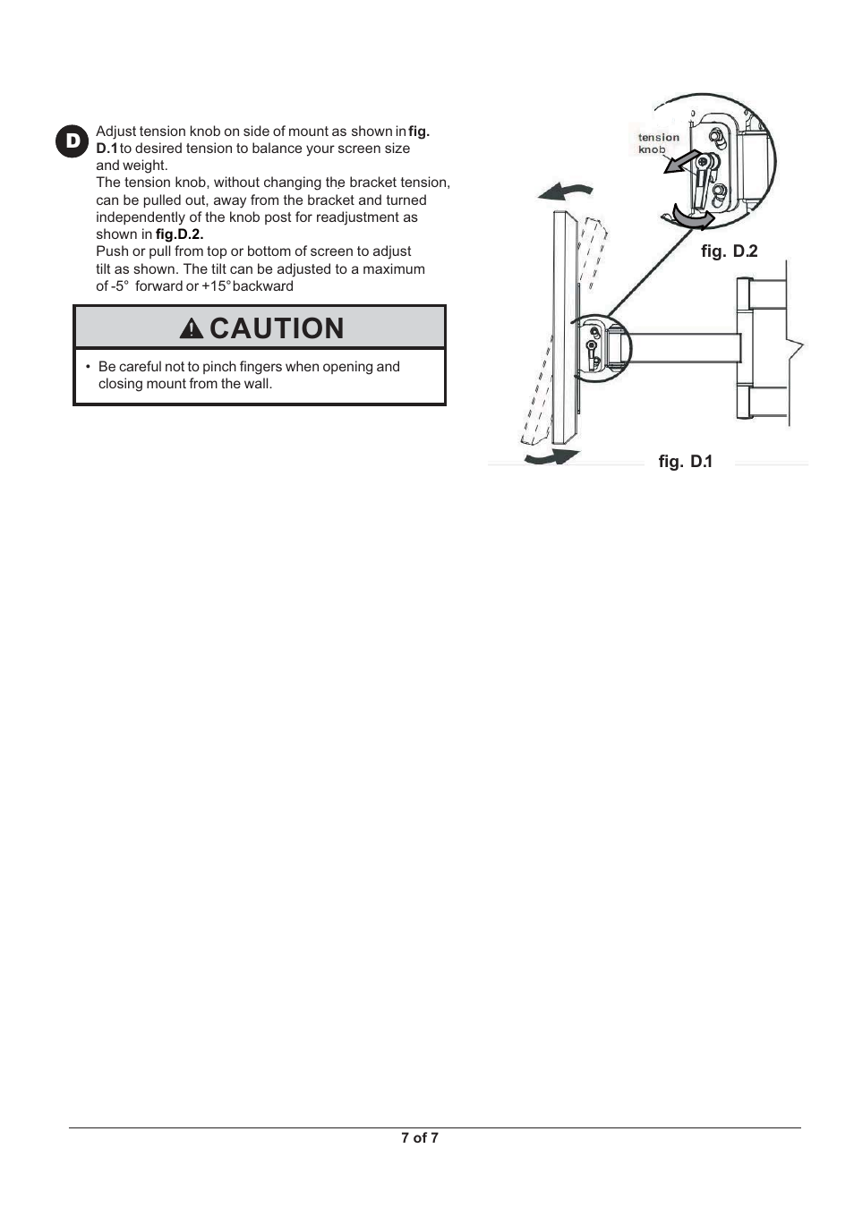 Caution | Monoprice 6514 Wall Mount Bracket User Manual | Page 7 / 7