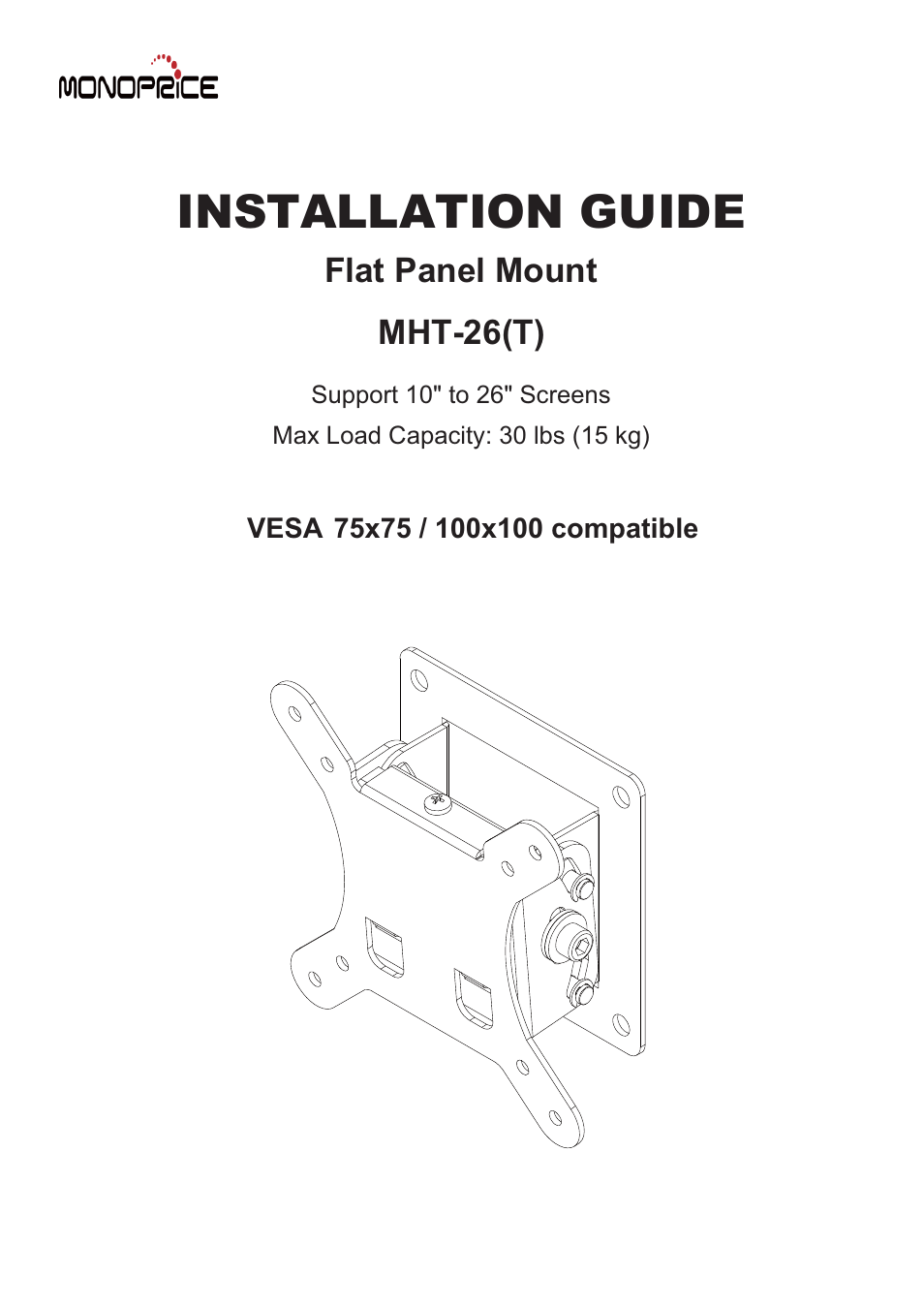 Monoprice 6524 MHT-26(T) User Manual | 3 pages