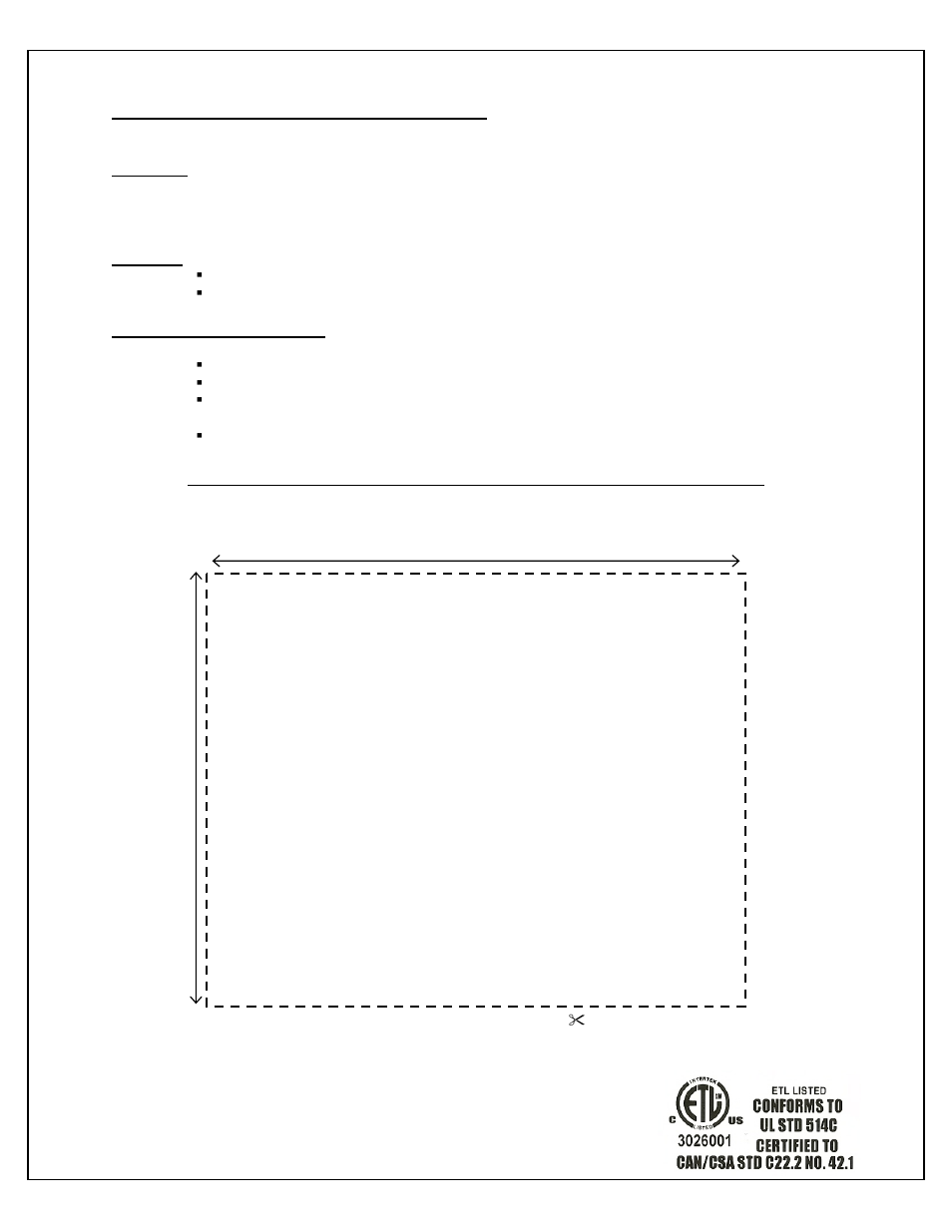 Template, Recessed cable plate with recessed power, Actual size | Monoprice 4006 Low Voltage Wall Plate User Manual | Page 2 / 2