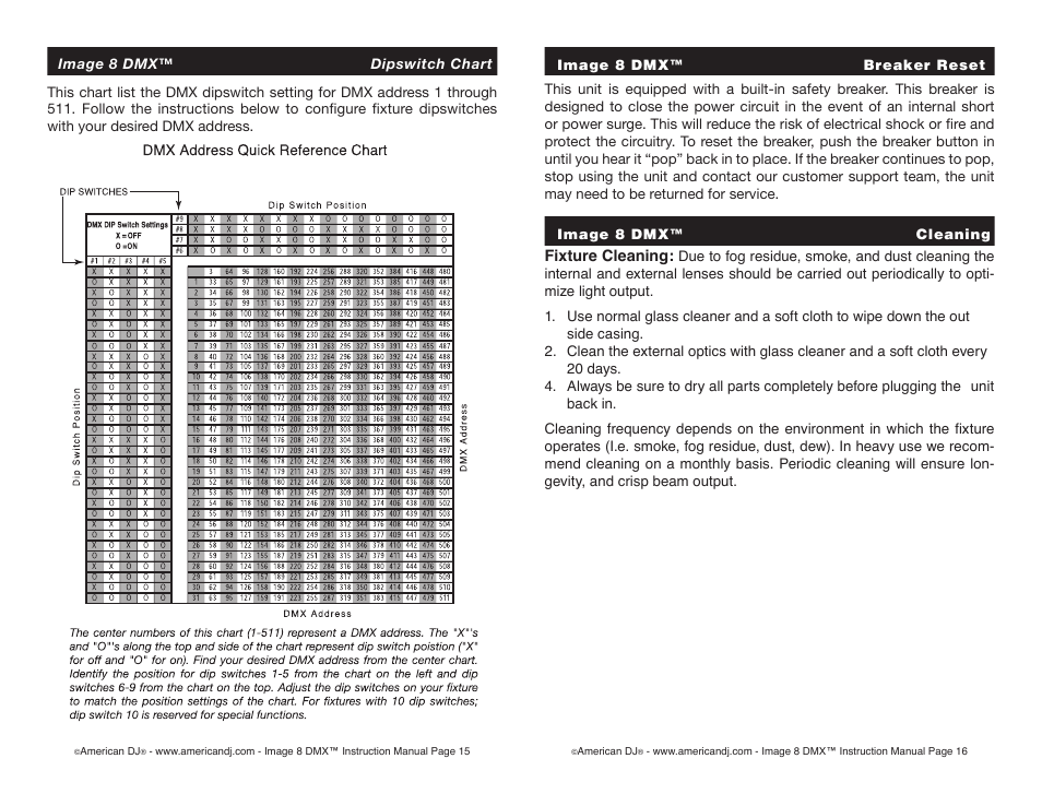 American DJ IMAGE 8 DMX User Manual | Page 8 / 9