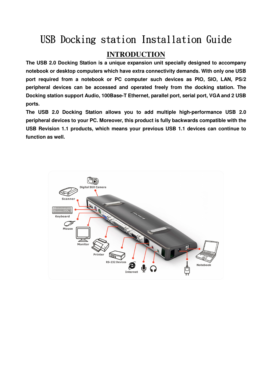 Monoprice 5146 Universal USB Docking Station User Manual | 10 pages