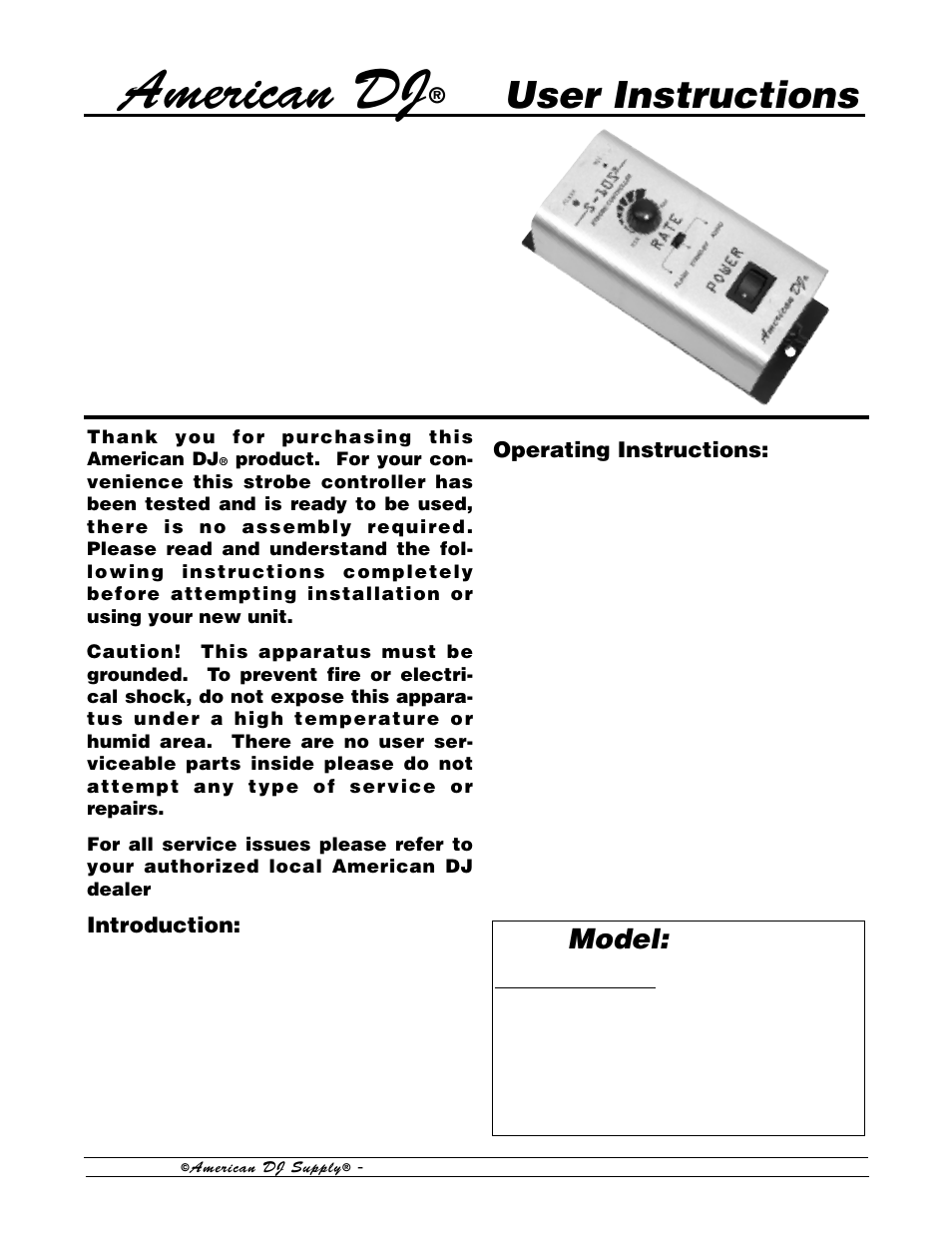 American DJ S-10S User Manual | 1 page