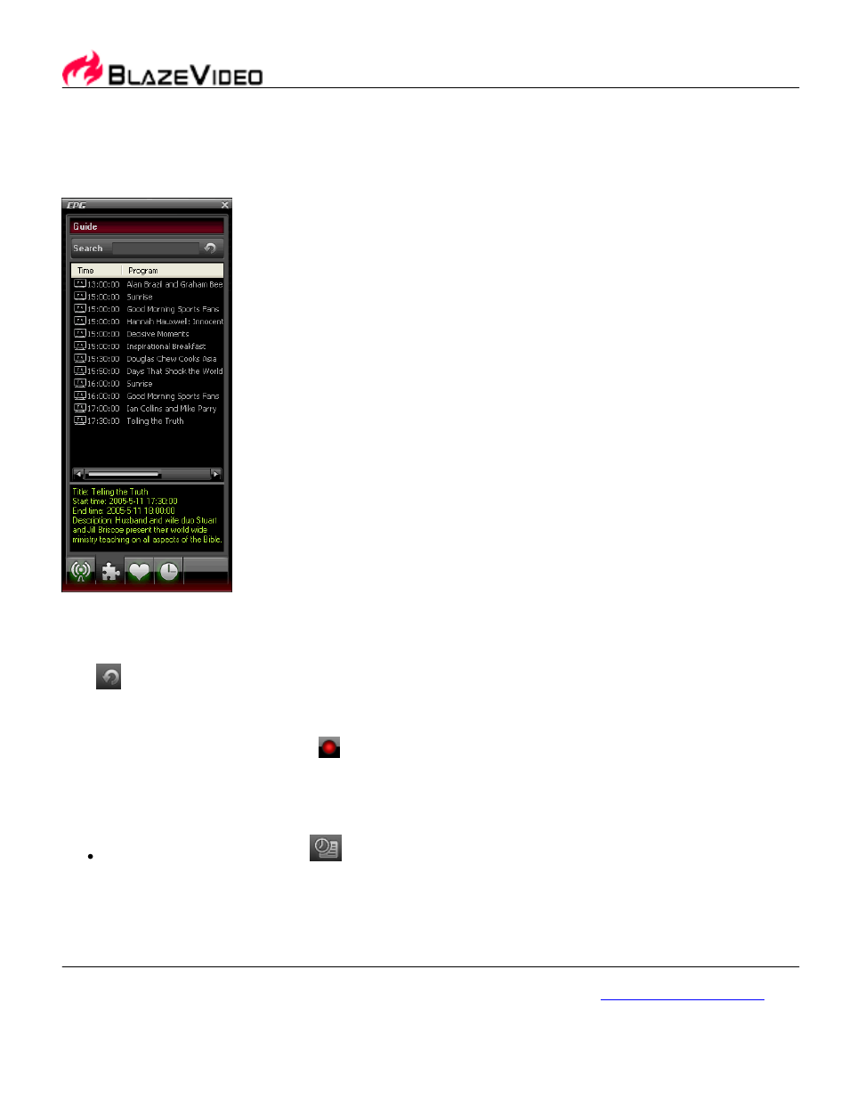 6 program guide, 7 live record tv show, 8 create schedule task | Monoprice 6151 USB ATSC TV Tuner User Manual | Page 10 / 17