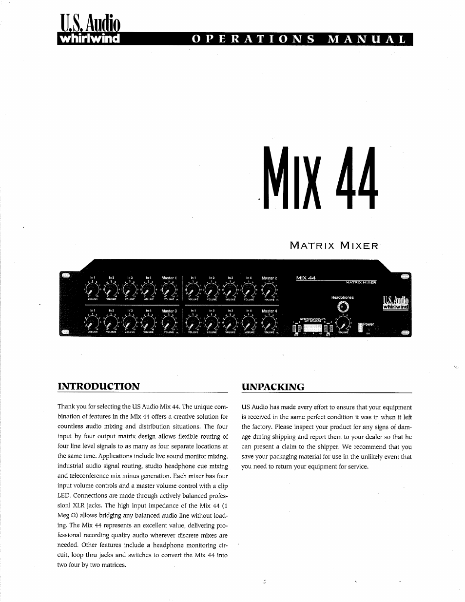 American DJ Mix 44 User Manual | 4 pages