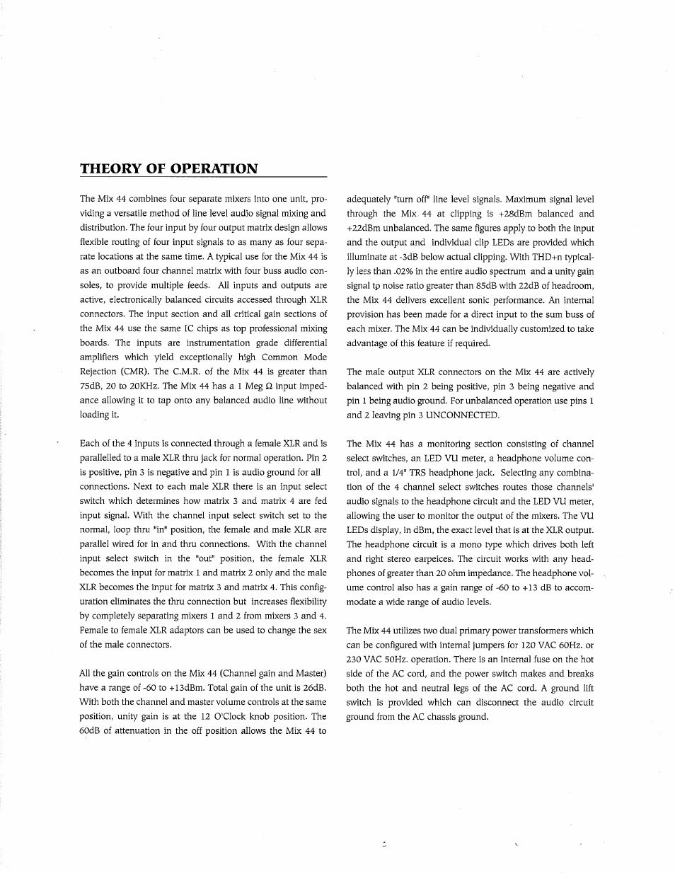 Theory of operation | American DJ Mix 44 User Manual | Page 2 / 4