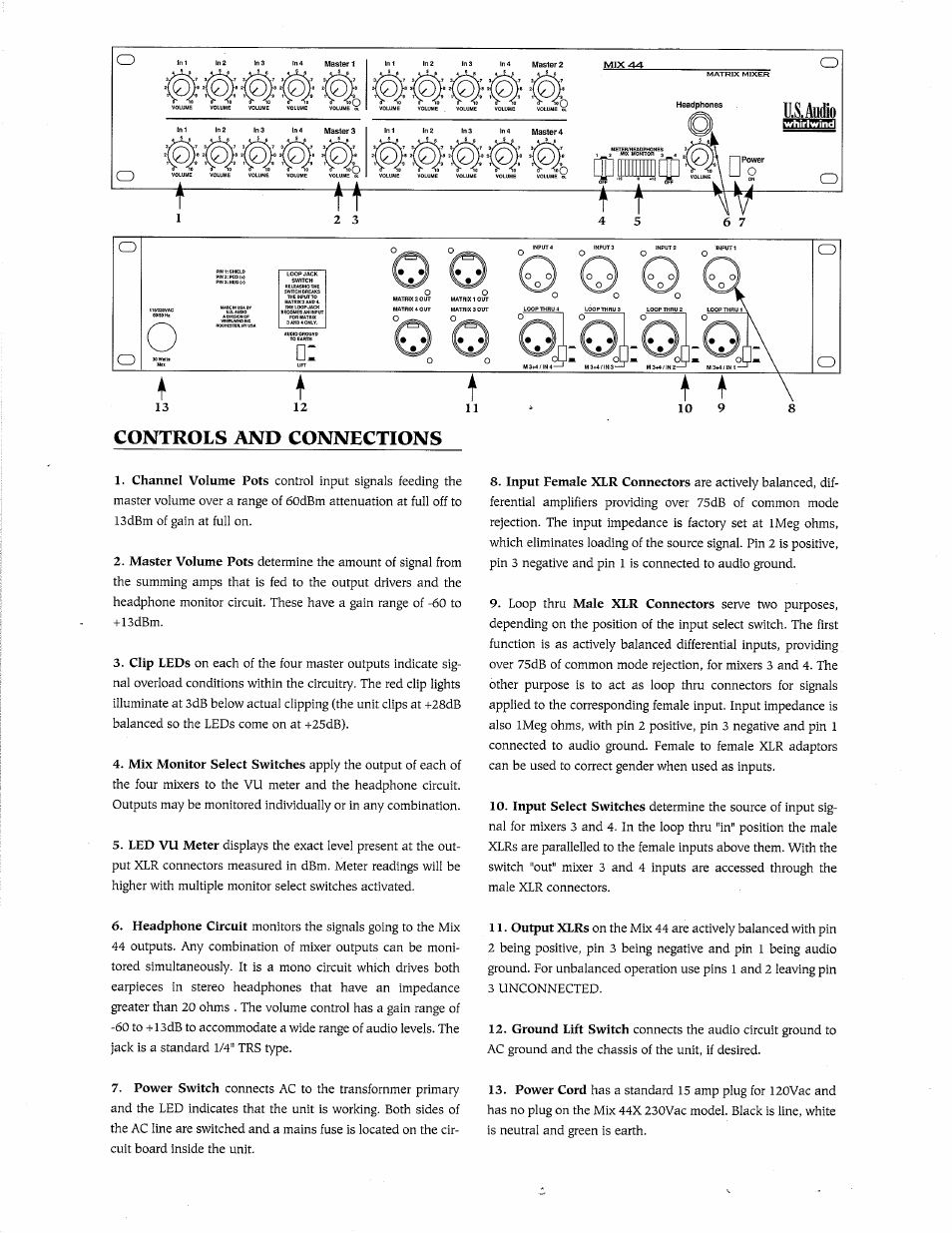 Controls and connections | American DJ Mix 44 User Manual | Page 3 / 4