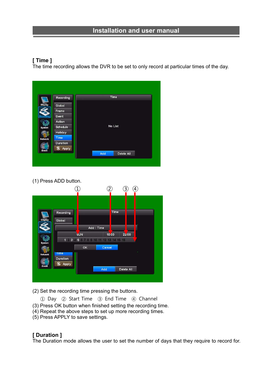 Installation and user manual | Monoprice 6660 8-channel Security DVR User Manual | Page 32 / 100