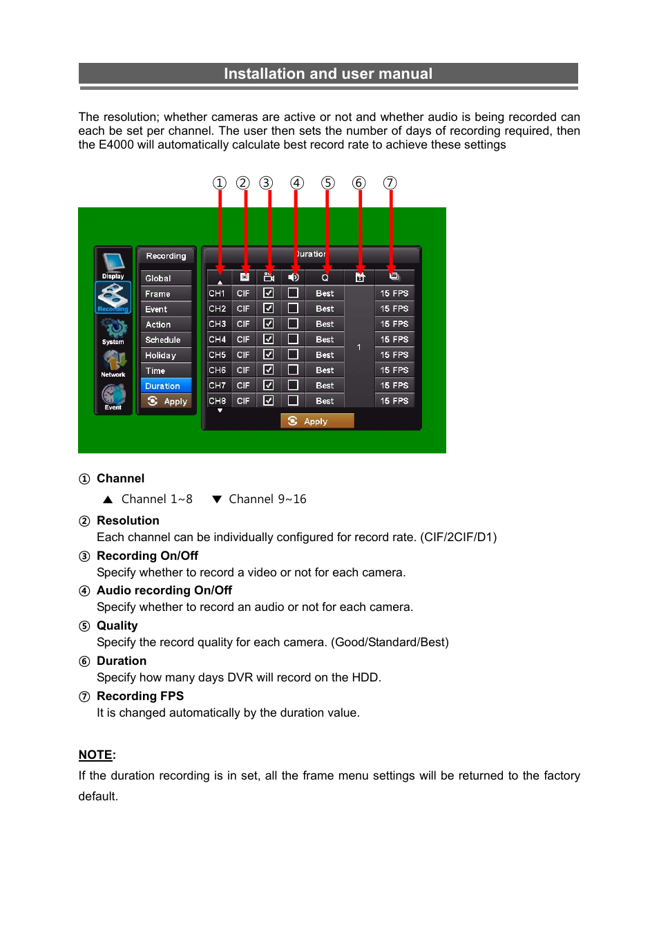 Installation and user manual | Monoprice 6660 8-channel Security DVR User Manual | Page 33 / 100