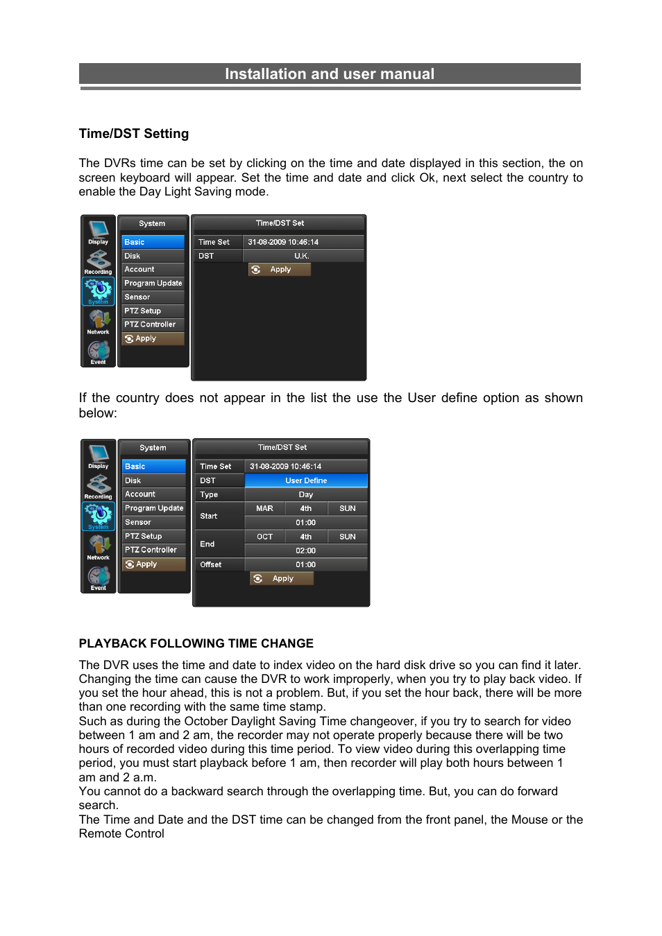 Installation and user manual | Monoprice 6660 8-channel Security DVR User Manual | Page 35 / 100