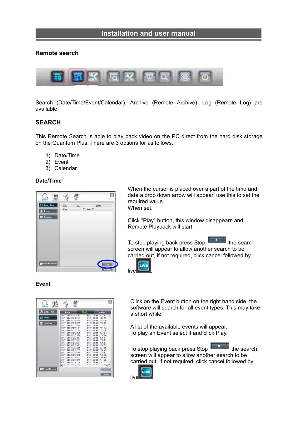 Installation and user manual | Monoprice 6660 8-channel Security DVR User Manual | Page 66 / 100