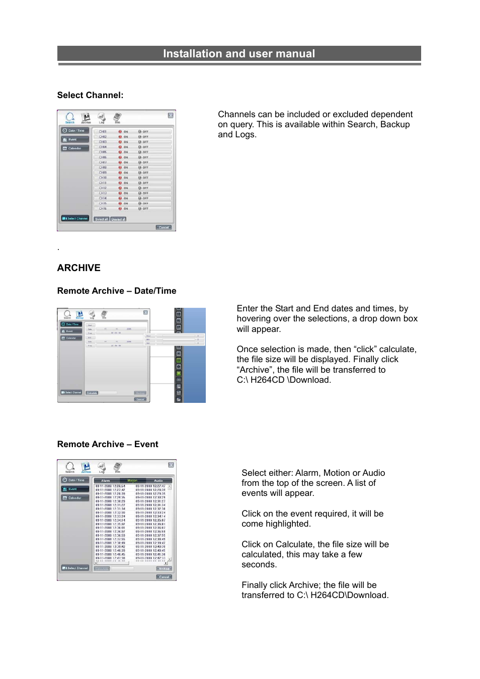 Installation and user manual | Monoprice 6660 8-channel Security DVR User Manual | Page 68 / 100