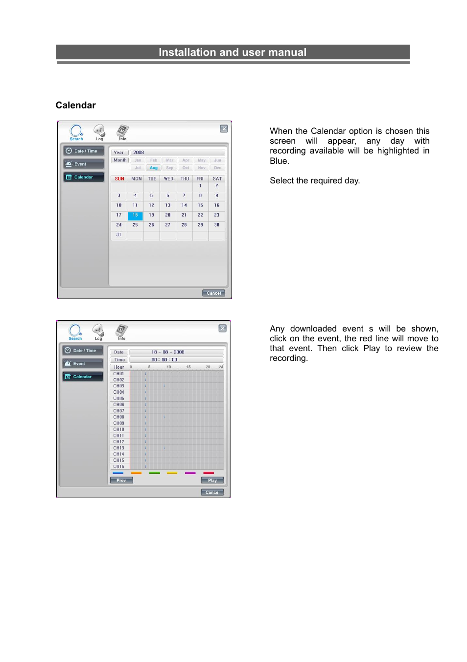 Installation and user manual | Monoprice 6660 8-channel Security DVR User Manual | Page 86 / 100