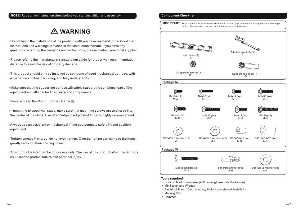Warning | Monoprice 7469 MED-026 User Manual | Page 2 / 4