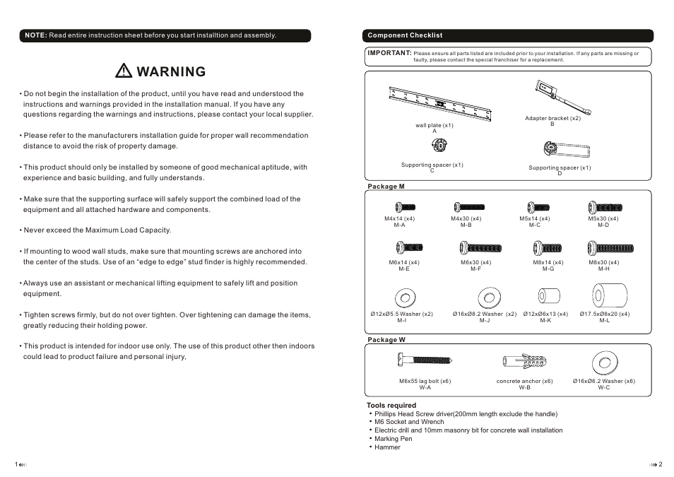 Warning | Monoprice 7470 MED-028 User Manual | Page 2 / 4