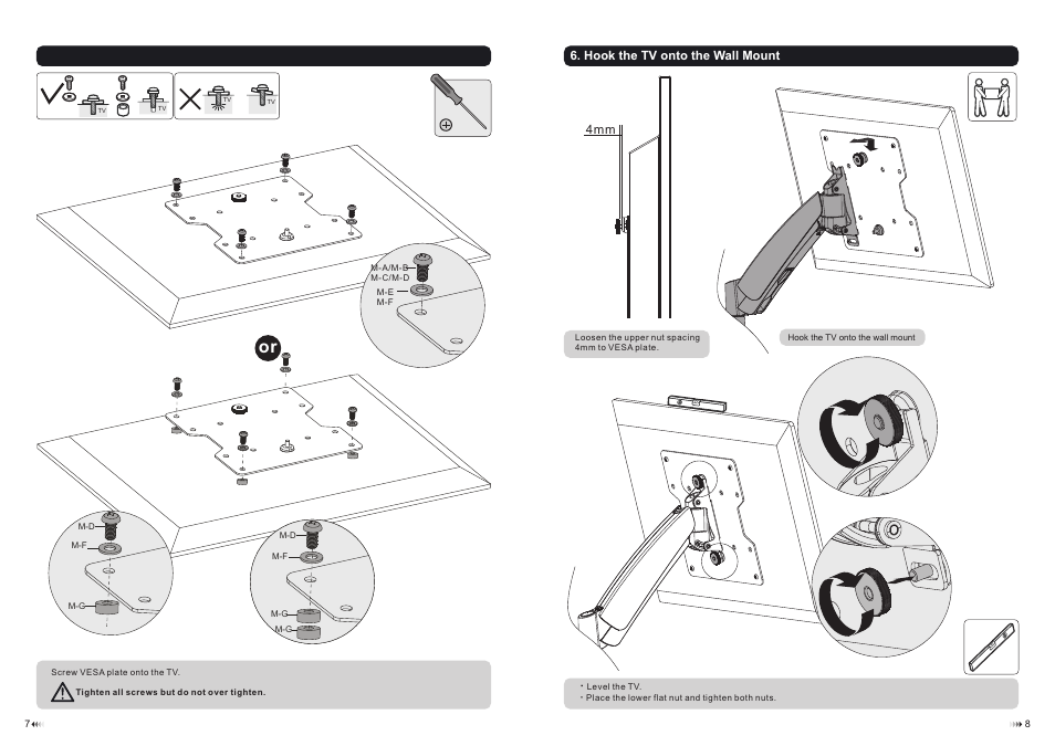 Monoprice 9744 Smooth Motion Wall Mount Bracket User Manual | Page 5 / 6