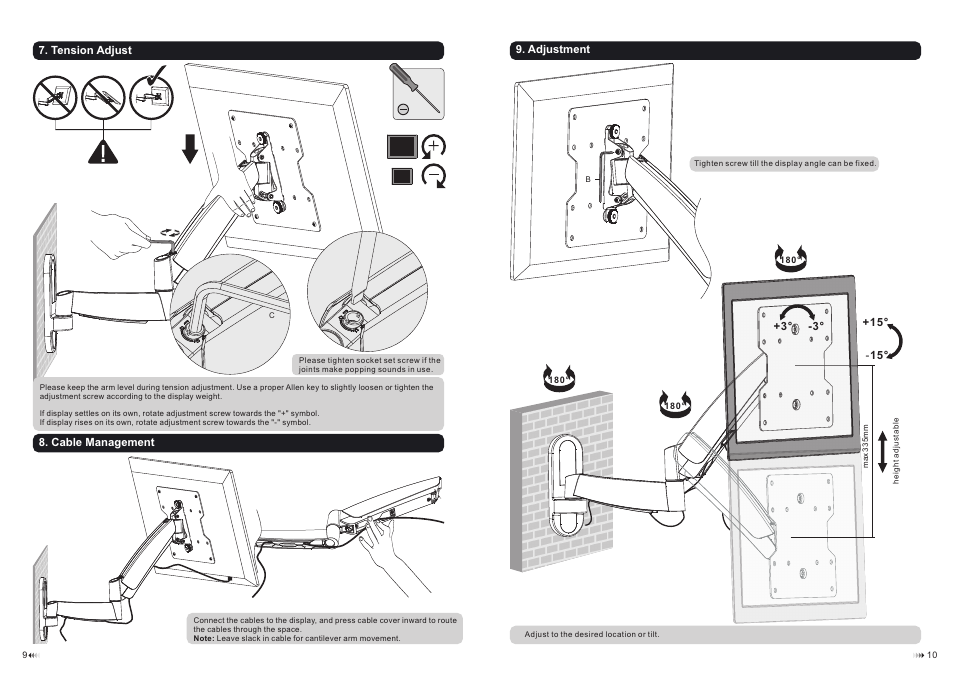 Fold 3 dus tcat he c r | Monoprice 9744 Smooth Motion Wall Mount Bracket User Manual | Page 6 / 6