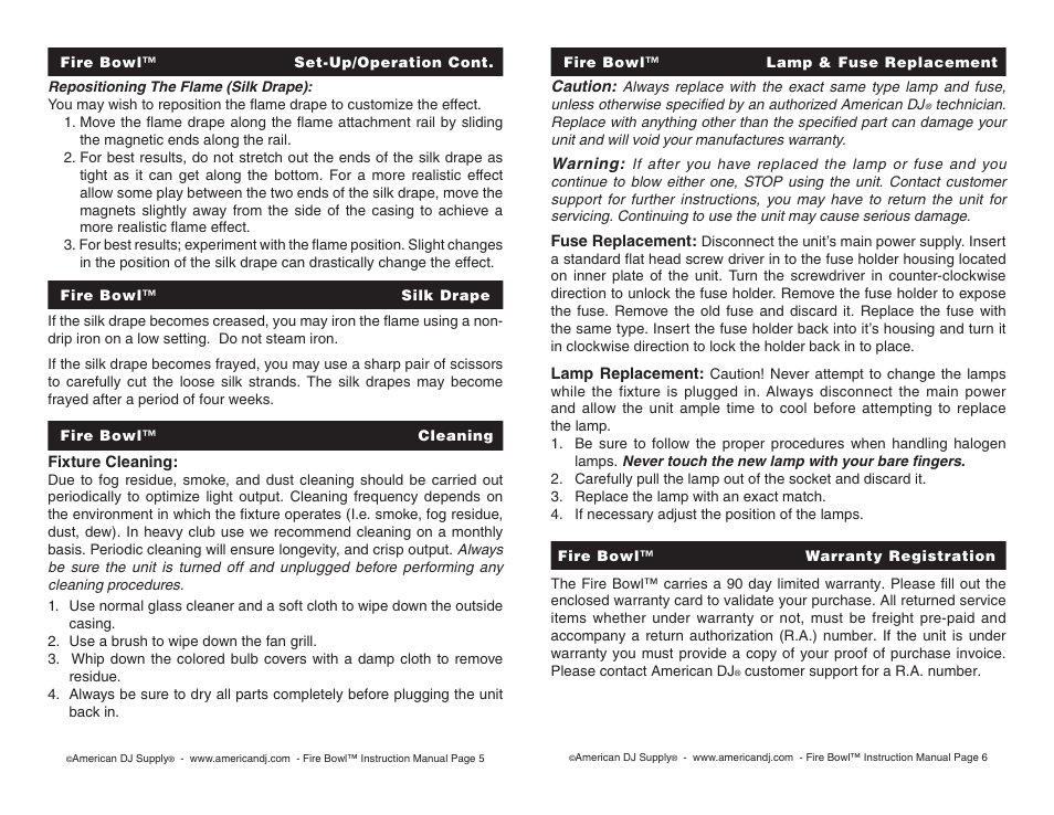 American DJ Fire Bowl User Manual | Page 3 / 4