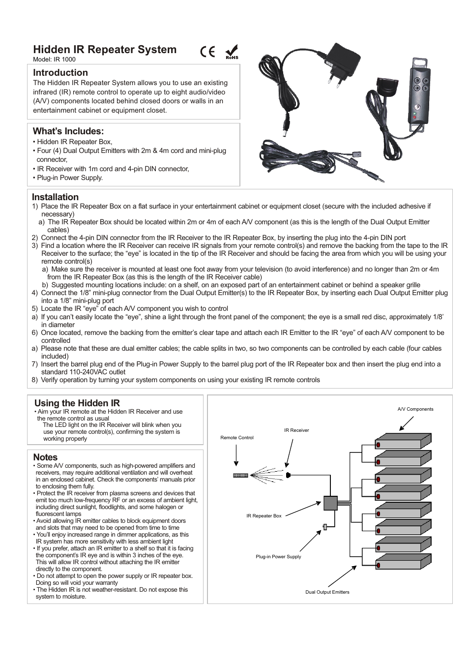 Monoprice 7537 IR 1000 User Manual | 1 page