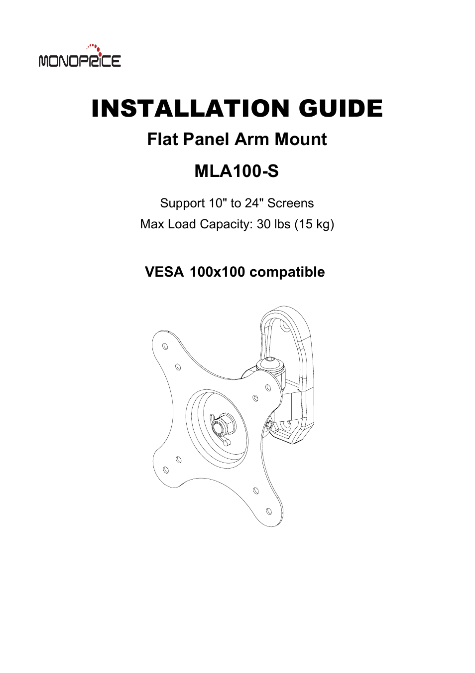 Monoprice 7842 MLA100-S User Manual | 6 pages