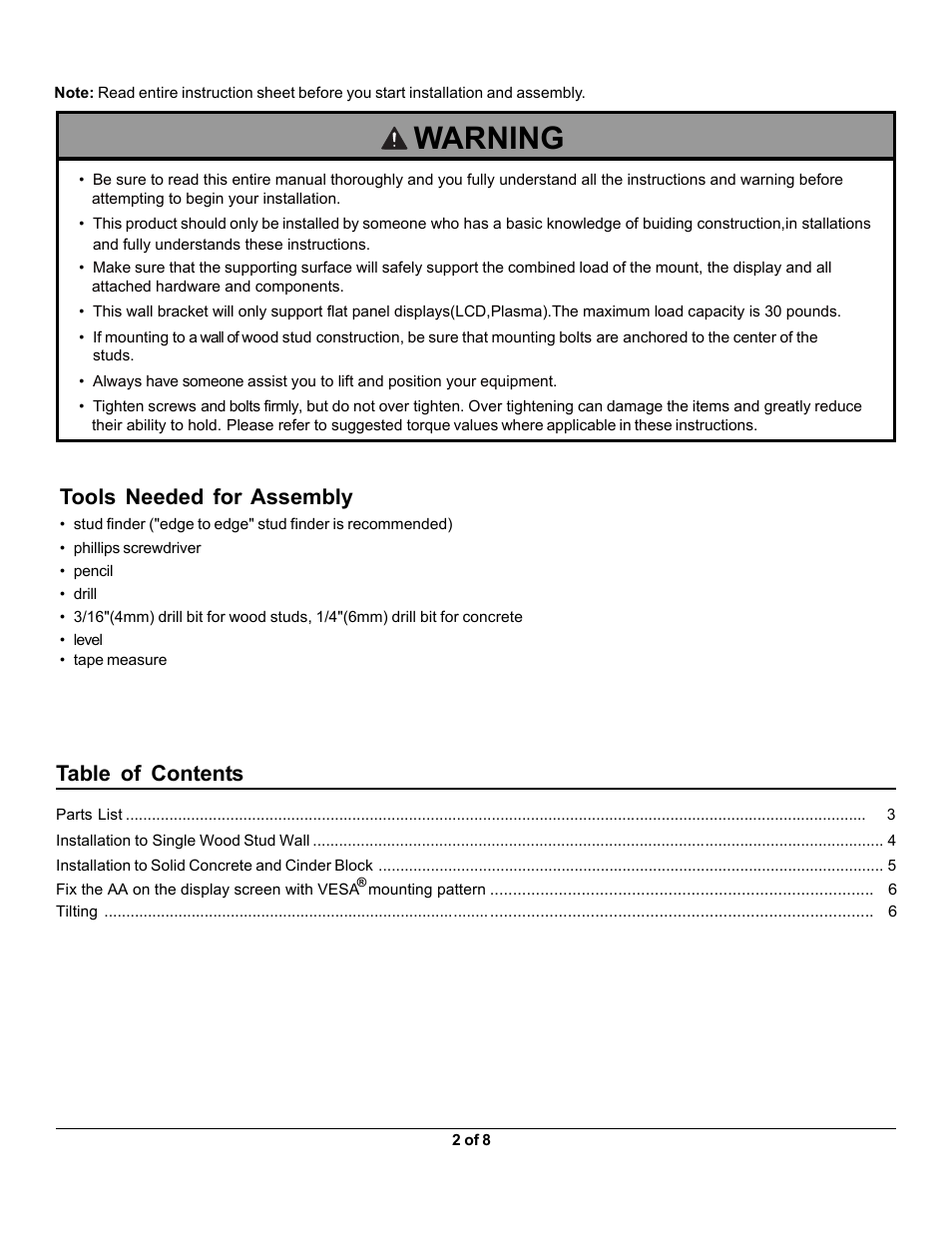 Monoprice 7842 MLA100-S User Manual | Page 2 / 6