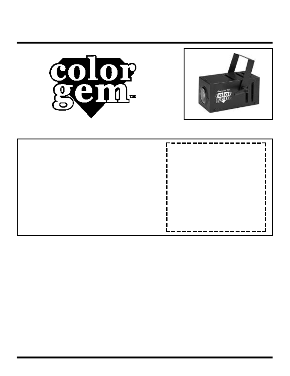 American DJ Color Gem User Manual | 1 page