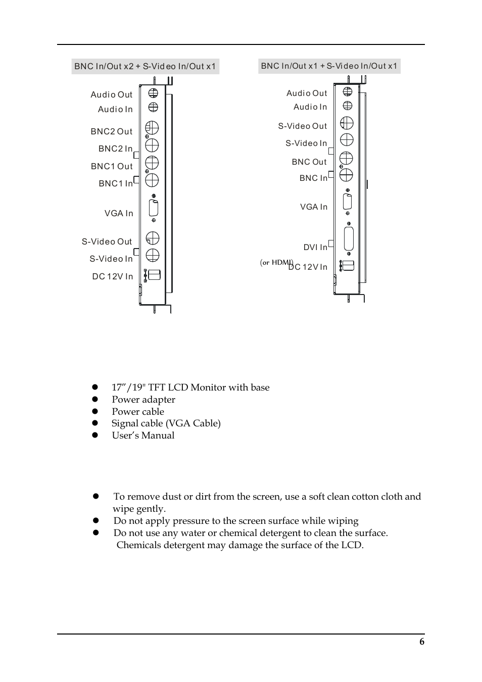 5 product care, Caution, 4 product contents | Monoprice 6977 17-inch Professional CCTV Monitor User Manual | Page 11 / 26