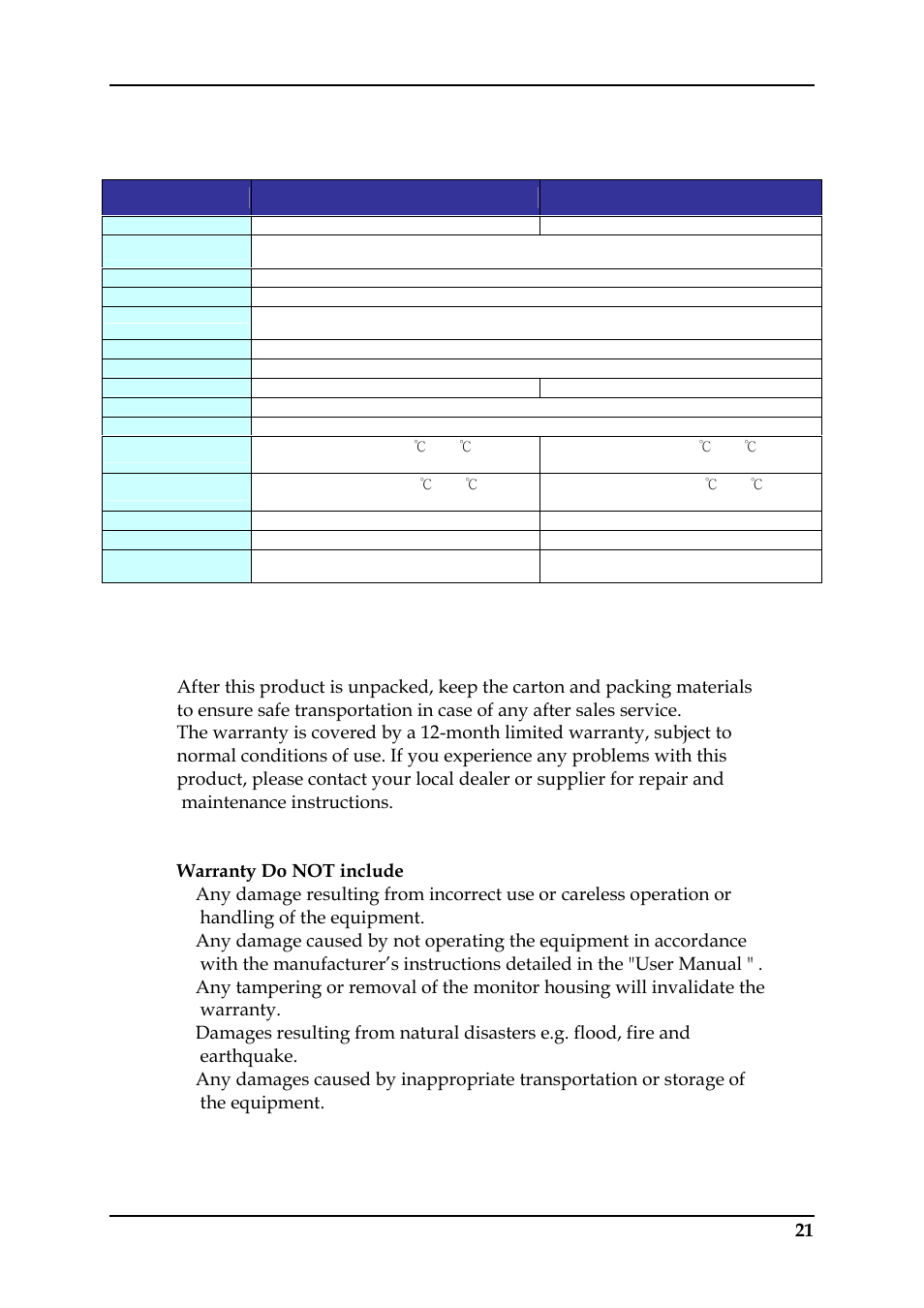 1 details specification, 2 after service | Monoprice 6977 17-inch Professional CCTV Monitor User Manual | Page 26 / 26