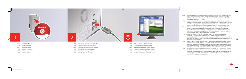 Monoprice 7834 Microsoft Comfort Optical Mouse 3000 Quick Installation User Manual | 2 pages
