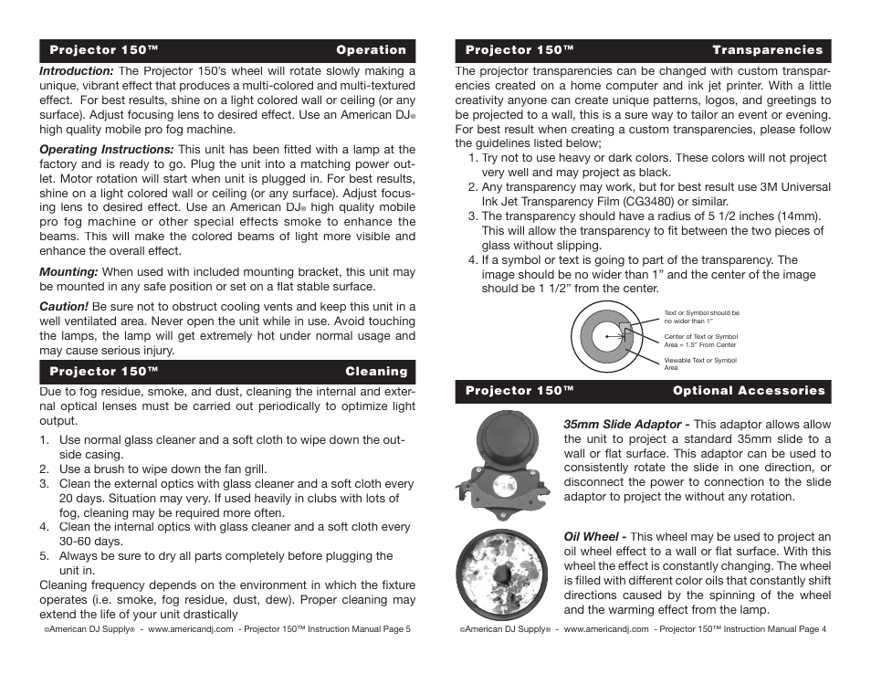 American DJ 150 User Manual | Page 3 / 4