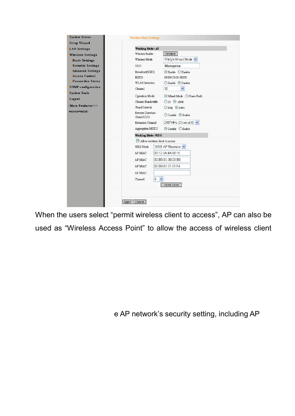 2 security settings, 1 ap security setting | Monoprice 8744 PoE Wireless Access Point User Manual | Page 21 / 45
