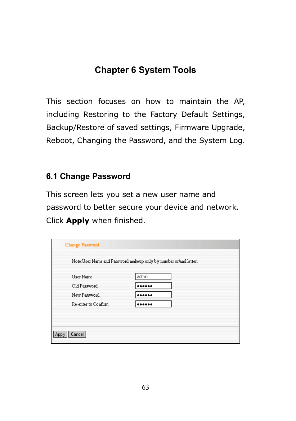 Chapter 6 system tools | Monoprice 8745 Wireless N PoE Access Point User Manual | Page 67 / 80
