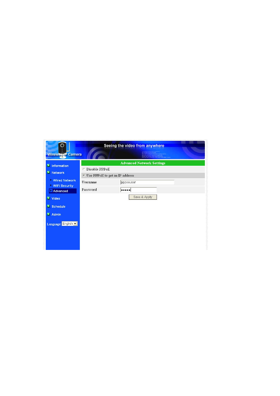 Dvanced, Etwork, Advanced network | Monoprice 9204 IP Camera User Manual | Page 23 / 51